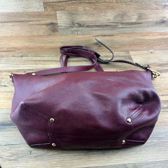 Annabel Ingall Isabella Purple Pebbled Leather Large Tote Satchel Bag - Picture 8 of 15